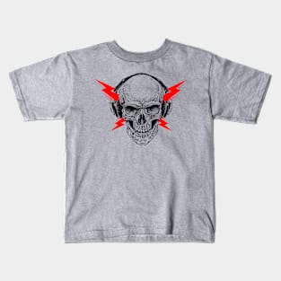 Skull Headphones Kids T-Shirt